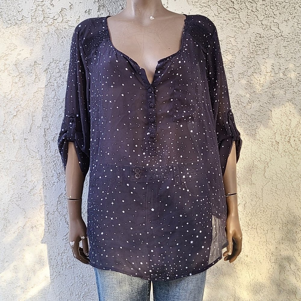 Stars 🌟 Printed Sheer Blouse